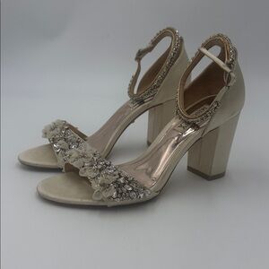 Badley Mischka Elegant Cream Embellished Women's Heels